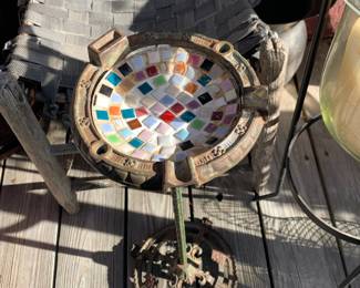 Mosaic pedestal tray