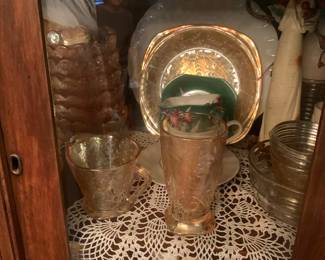 Amber Carnival glass