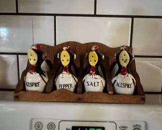 Vintage spice shakers - salt, pepper, allspice