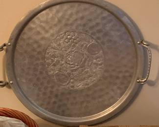 Vintage Cromwell hand-wrought aluminum tray