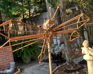 Dragonfly metal garden rocker art