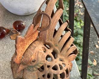 Cast iron chicken lantern