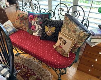 wrought iron settee