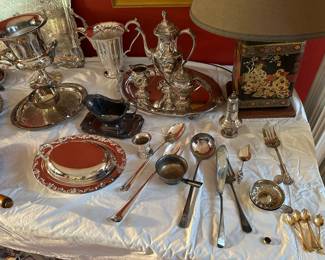 Sterling & polished silver plate