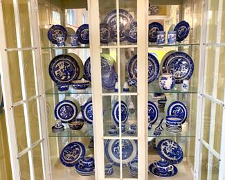 There’s a massive Blue Willow collection in this home. This is a fraction of it. The lady of the house was collecting it for decades. Note: the white China hutch is being kept by the family so it’s not for sale. They are leaving it in the house for display only.