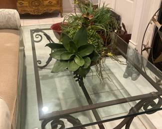 Glass top coffee table (One corner is slightly chipped.)