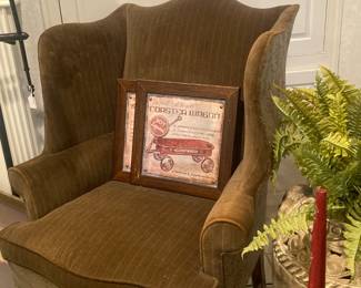 Brown wingback chair