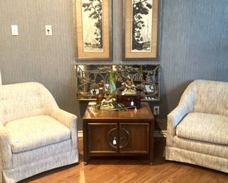 Matching chairs; Asian style side table