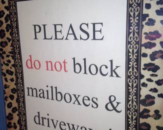 Thanks for remembering this common courtesy. (You will need to park on Hollytree Circle.)