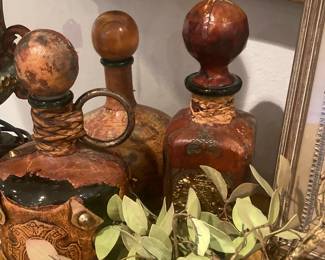 Leather covered bottles