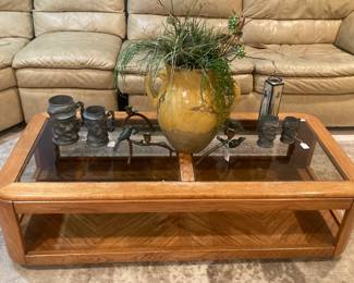 Glass top coffee table