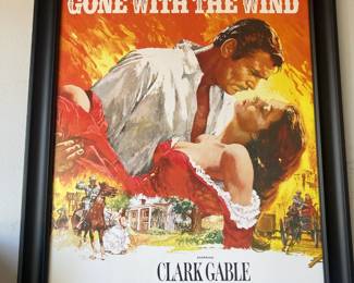 "Gone with the Wind" framed poster