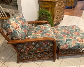 Bamboo chair and ottoman