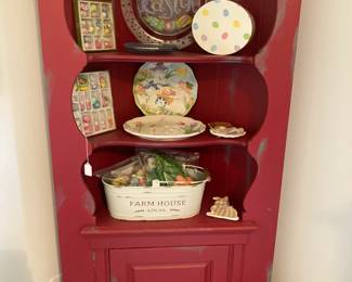 Red corner cabinet