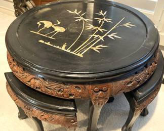Small Asian style table with stools