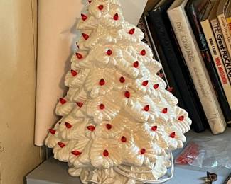 Vintage white ceramic Christmas tree