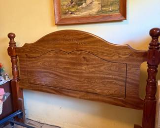 Wood headboard and metal frame