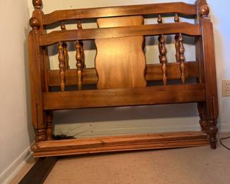 Twin wood headboard, footboard & metal bed frame