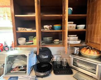 Kitchen gadgets, Corning ware, etc. 