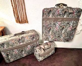 Vintage Jordache carpet luggage