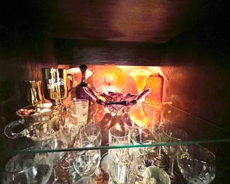 Art glass, Mosser fairy lamp, carnival glass