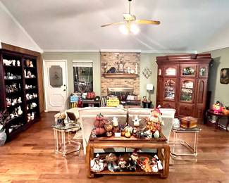 Knick knack and collectible filled living room