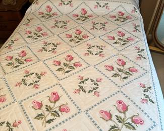 Cross-stitched quilt