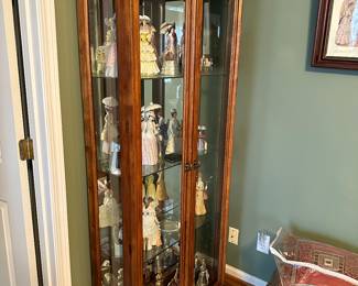 glass and wood curio