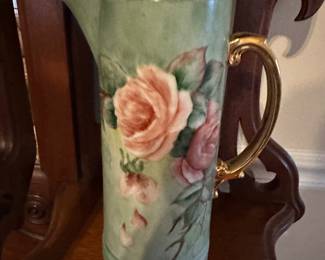 Hand painted pitcher vase