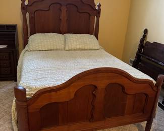 Antique walnut bed