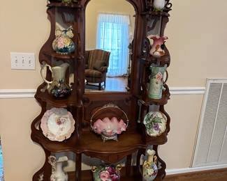 Antique walnut etagere