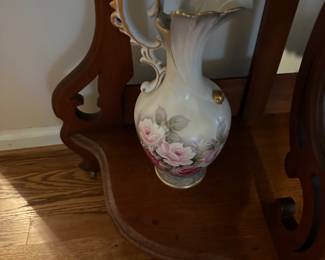 Antique hand painted pitcher vase