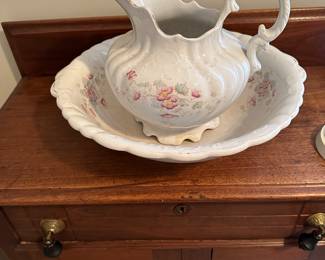 Antique wash basin and water pitcher
