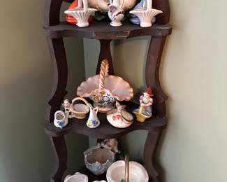 Collection of miniature baskets and vases