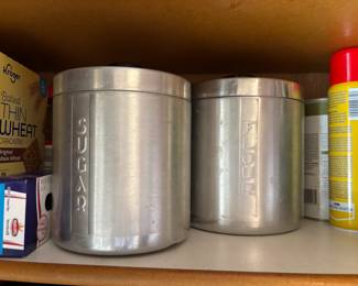 Aluminum Sugar, Tea, Coffee Tins