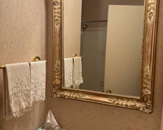 Gold framed mirror