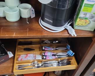 Flatware, trays,