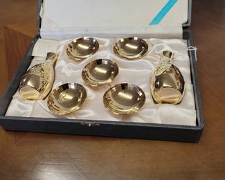 Gold Plated Saki Cup Set