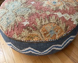 Oversized Hook-rug Pouf Ottomans (2 available)