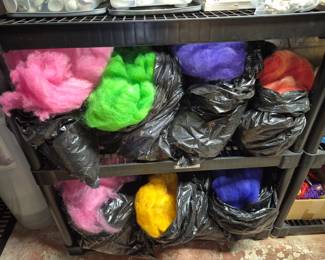 Lots of roving and fleece for spinning and crafts