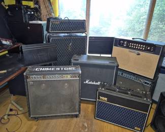 Vintage Vox and Marshall amps