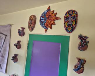 HUICHOL bead art and yarn paintings