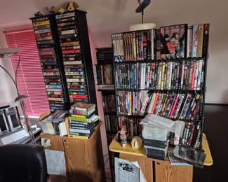 Huge collection DVDs VHS and CDs