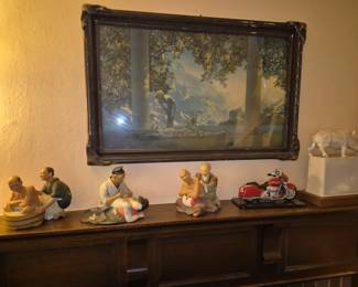 Vintage Fox Maxfield Parrish pie crust framed Print