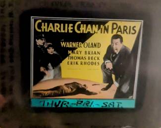 Charlie Chan in Paris - magic lantern glass slide