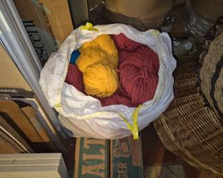 Lots of wool and acrylic yarn
