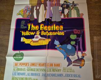 Vintage original Beatles Yellow Submarine Movie poster