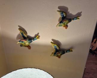 Chalkware Vintage flying Geese ducks Miller studios