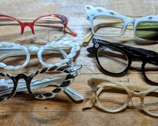 True vintage 1950s cats eye glasses, most from France