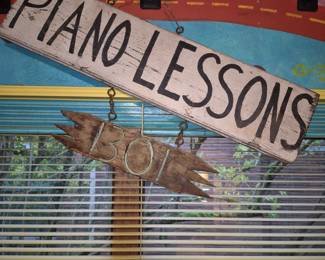 Piano Lessons Folk Art sign